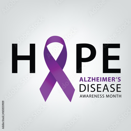 Purple ribbon. Alzheimers awareness. healthcare and medicine concept. Vector illustration.