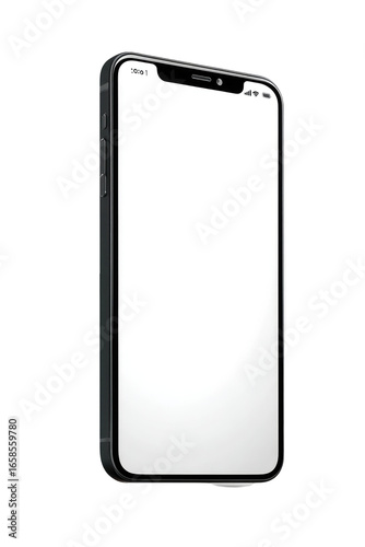 Modern smartphone with blank screen, angled view