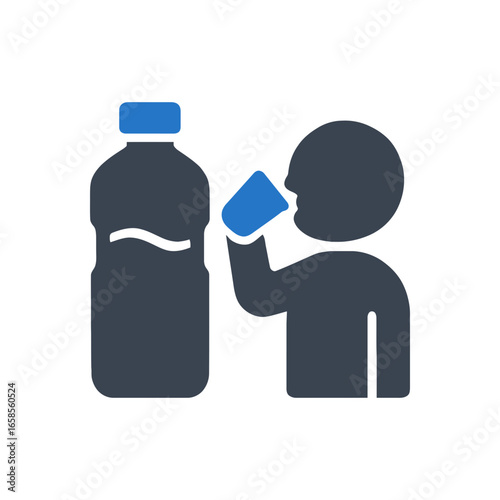 Drinking Hydrated Man Icon