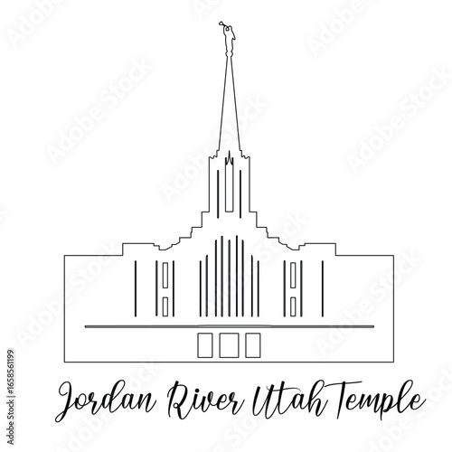 Jordan River Utah Temple sketch, Religious Clipart, Church cricut 