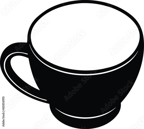Latte art coffee cup illustration silhouette