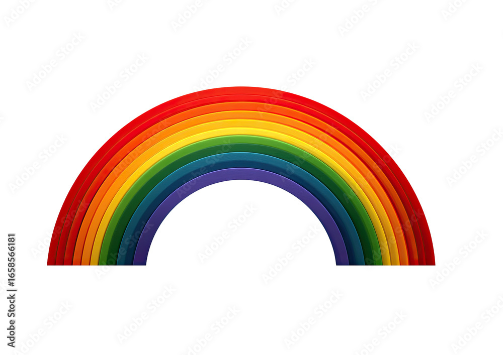 Fototapeta premium Rainbow arch, vibrant colors, graphic design