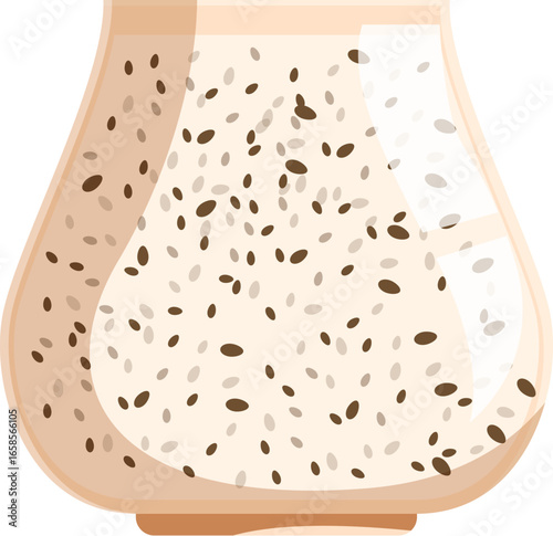 Creamy chia seed pudding in a glass jar, a healthy and delicious breakfast or dessert option