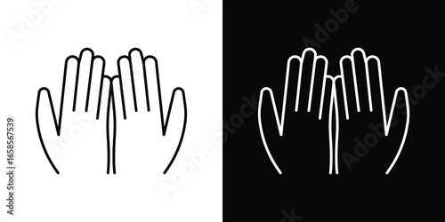 Two Hands in Prayer Position, Isolated on White and Black Backgrounds