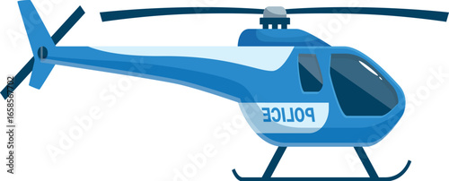 Modern police helicopter hovering, ready for aerial surveillance and emergency response