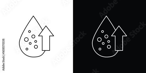 Water Drop with Bubbles Rising, Isolated on White Background