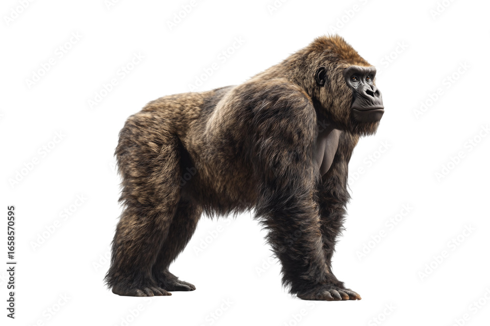 Fototapeta premium Gorilla power pose isolated on transparent background