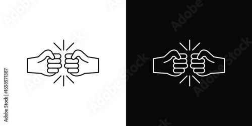 Two Hands Bumping Fists, Isolated on White Background