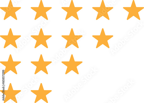 Customer satisfaction rating with yellow stars on white background