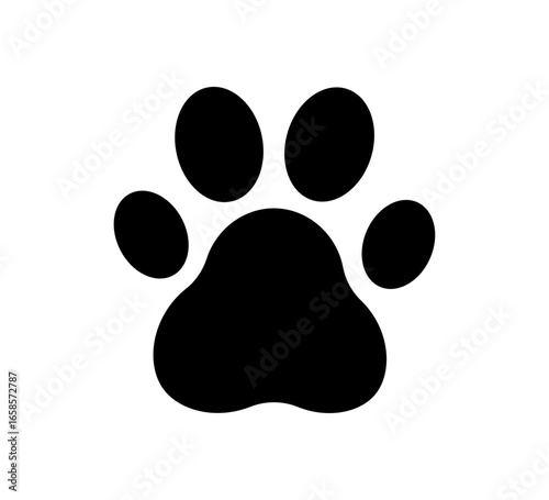 Animal paw print icons representing dog and cat tracks, pet footprints, wildlife trail, symbol of pets, veterinary care, animal shelter, adoption, and pet-friendly design concept