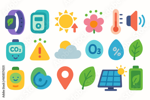 Environmental, ecology flat icon set. energy, nature icons flat collection