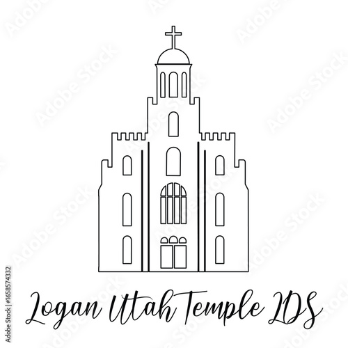 Logan utah LDS Temple sketch. Religious Clipart, Church Cricut 