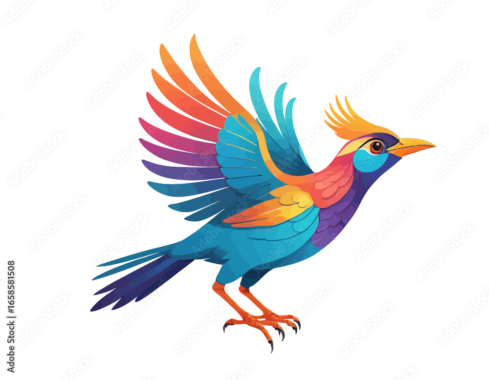 Obraz premium Beautiful Colored Bird vector png, Attractive Color icon