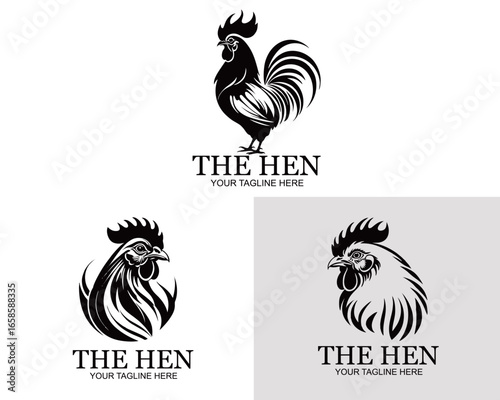 The hen silhouette collection set