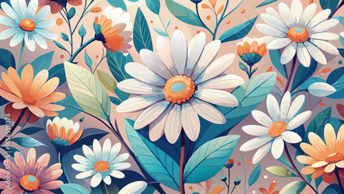 Wallpaper Mural seamless floral background Torontodigital.ca
