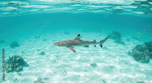 Wallpaper Mural Underwater shark Torontodigital.ca