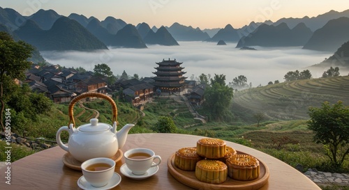Misty mountain tea and mooncakes