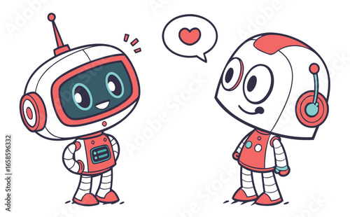 Friendly ai robot character design with futuristic elements