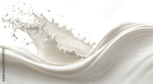 Milk splash, flowing in graceful curves