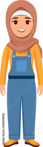 Smiling Male Construction Worker Illustration