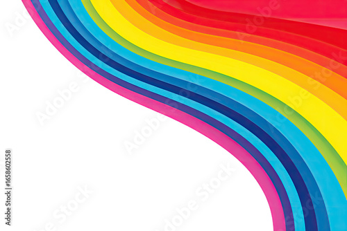 Vibrant rainbow waves on black background