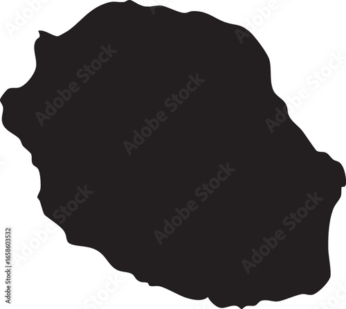 Réunion map vector silhouette