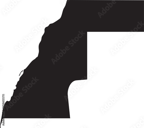 Western Sahara map vector silhouette