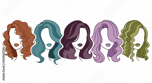 Diverse Wavy Hairstyles - A Colorful Collection of Womens Haircuts.