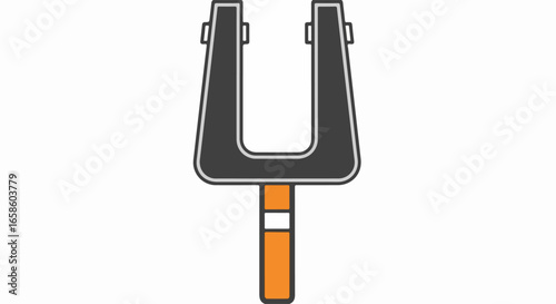 Stylized American Football Goalpost with Orange and White Stripes.