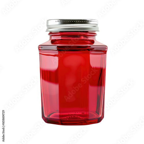 Red liquid in glass bottle with silver cap, health and wellness