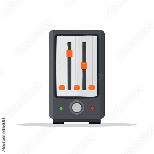 Modern electronic device with sliders and knobs representing audio control