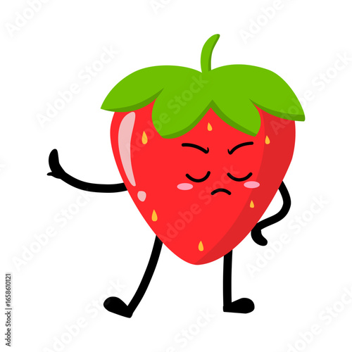 Cute Hand Drawn Strawberry Nope Stop Talking