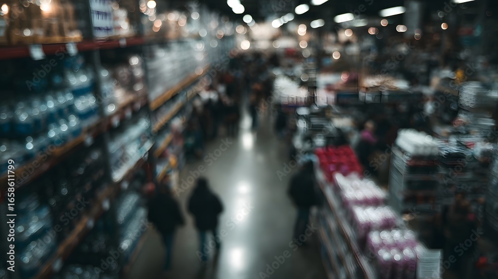 Obraz premium Bustling wholesale store with customers shopping in bulk