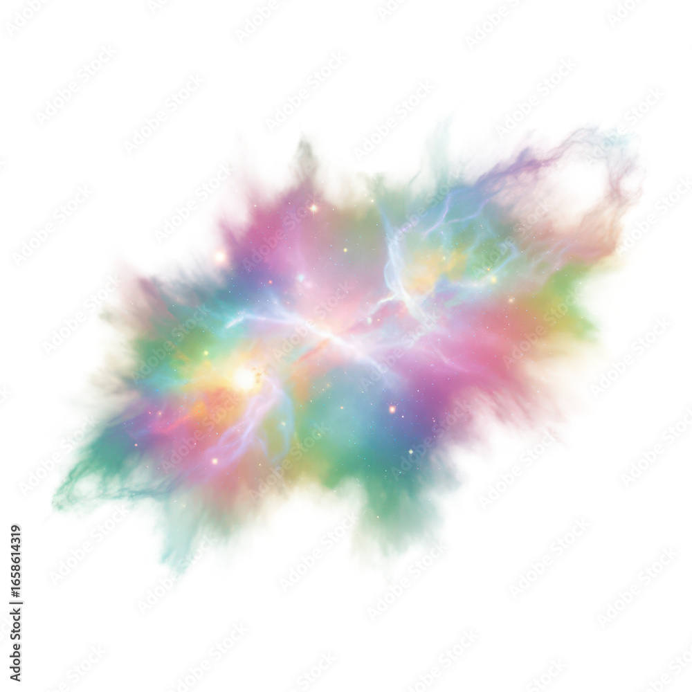 Fototapeta premium Colorful nebula in space isolated on transparent background