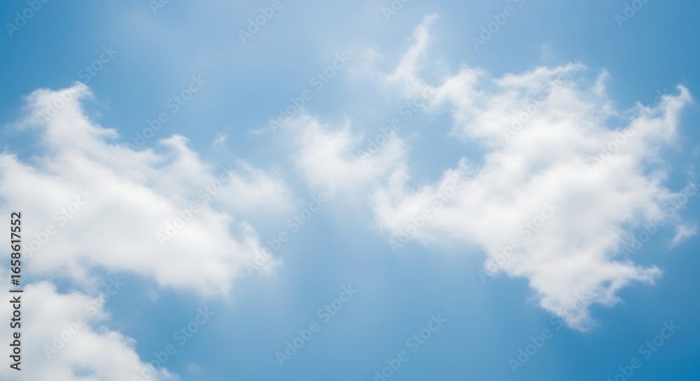 Obraz premium Beautiful summer day with bright blue skies and fluffy white clouds