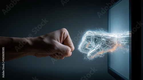 An autonomous AI agent and a human handshake using agentic autonomy to power future AGI and ASI superintelligence with teamwork and collaboration