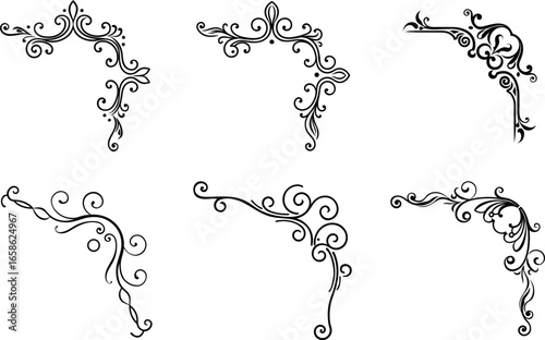 Vintage Calligraphic Decorative Elements and Ornaments Set	

