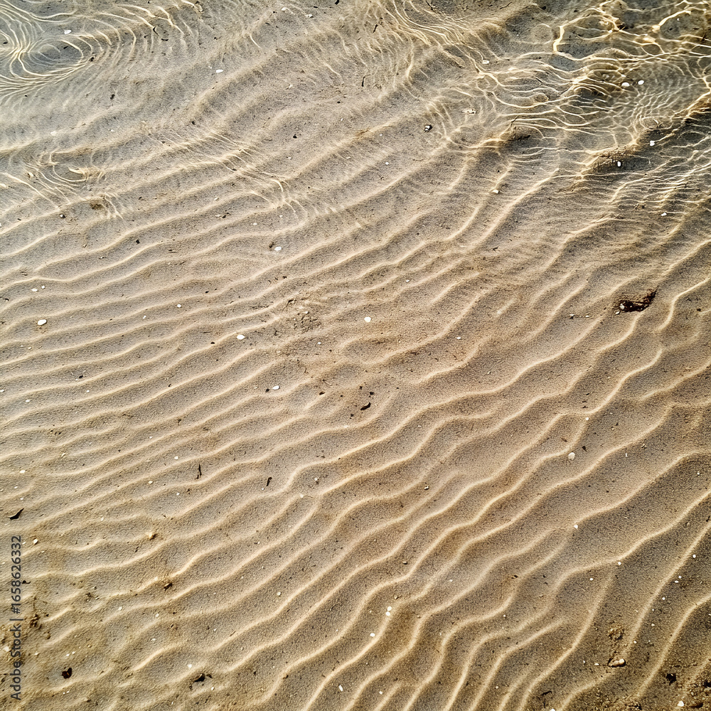 Fototapeta premium close-up background of sand patterns on a beach with gentle wave textures