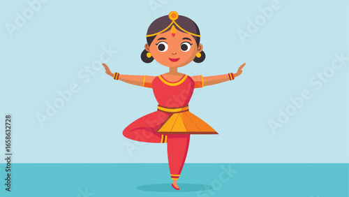 Traditional dancer performs in colorful attire
