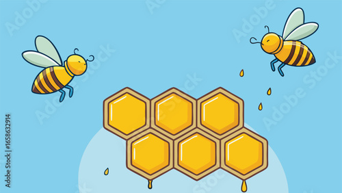 Bees make honey from nectar in sunlight