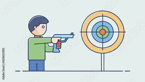 Shooter practicing at target range
