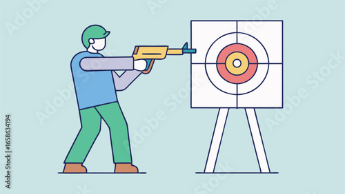 Target practice with a shooting range setup