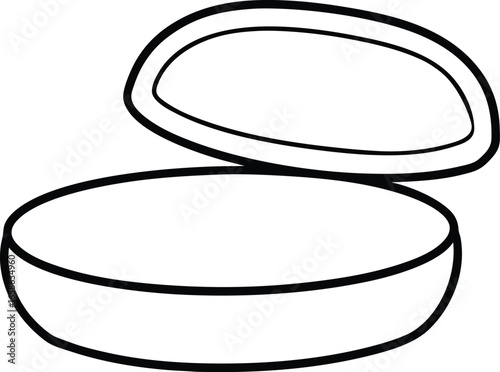 Contact Lens Case Flat Lay Medical Eye Care Accessory on White Background Vector Illustration