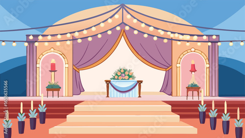 Vibrant outdoor event stage decor