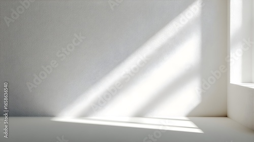Wallpaper Mural Minimalist White Room Background with Natural Sunlight and Abstract Window Shadows Torontodigital.ca