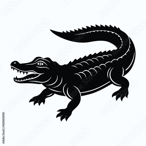 Bold american alligator silhouette design for wildlife and reptile themes