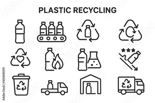 Educational display about plastic recycling methods and processes in an environmental awareness program