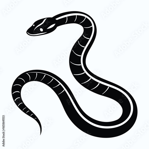 Western terrestrial garter snake silhouette design