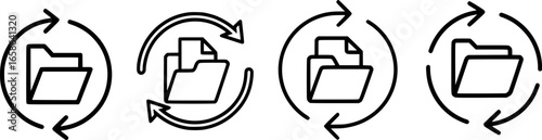 Folder refresh icons with circular arrows document sync