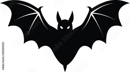 Silhouette of a Bat with Extended Wings, a Symbol Often Associated with Halloween, Darkness, and the Mystique of the Night